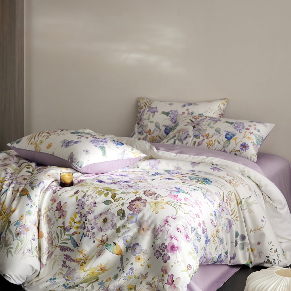 Lunaria Floral Garden Egyptian Cotton Bedding Set