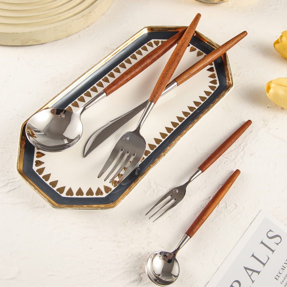 Dalbergia Rosewood Luxury Stainless Steel Cutlery Set