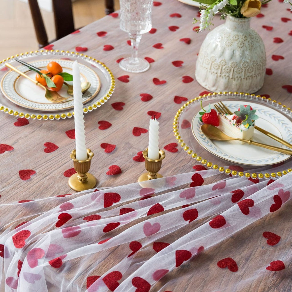 Love Heart Mesh Tablecloth