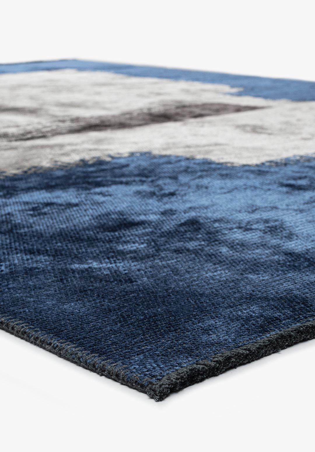 Malaga Navy Blue - Light Grey Rug