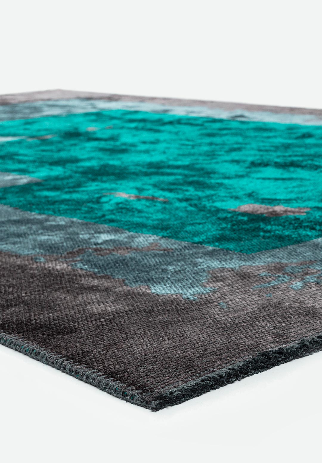 Hannover Dark Turquoise - Charcoal Rug