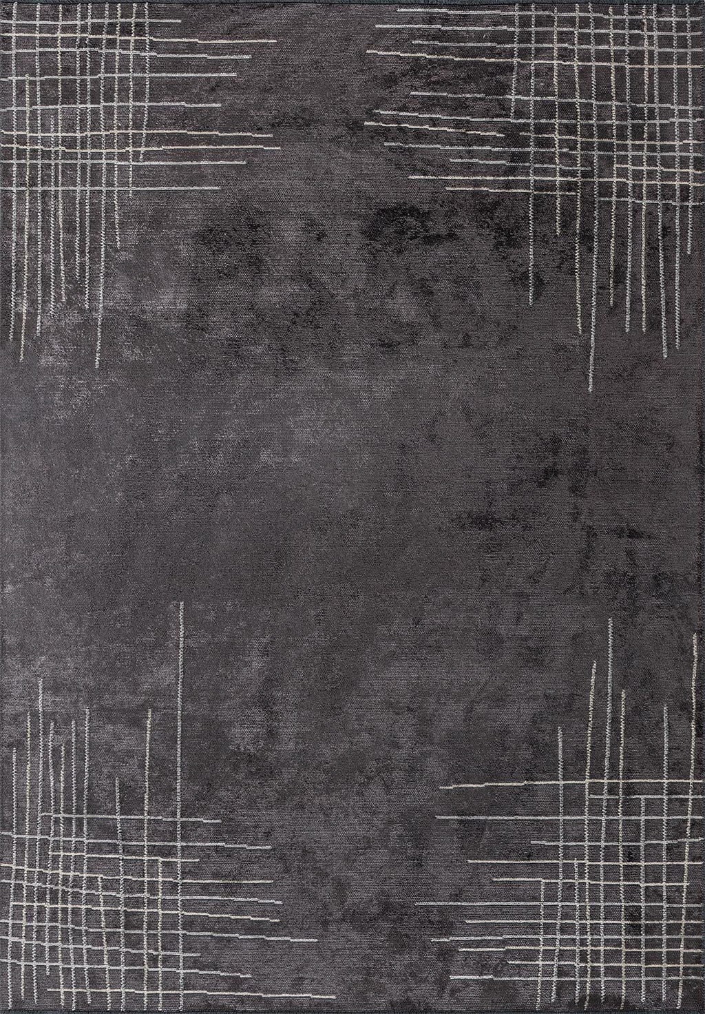 Manhattan Charcoal - Beige Rug