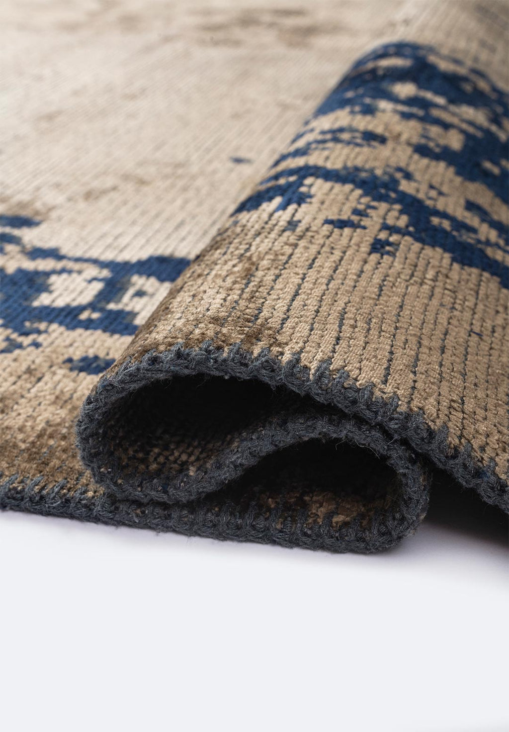 Stockholm Dark Navy - Dark Beige Rug