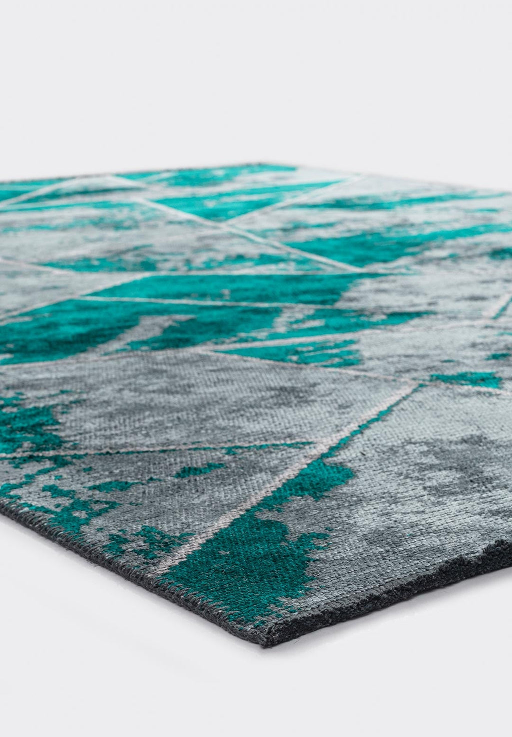 Bremen Dark Turquoise - Light Grey Rug