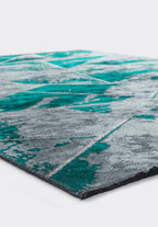 Bremen Dark Turquoise - Light Grey Rug