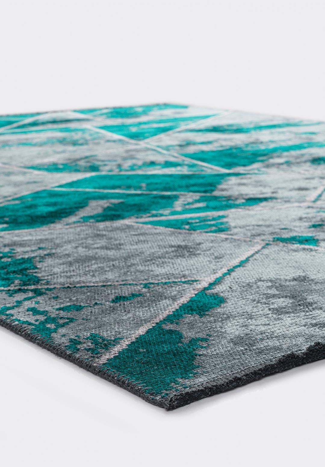 Bremen Dark Turquoise - Light Grey Rug