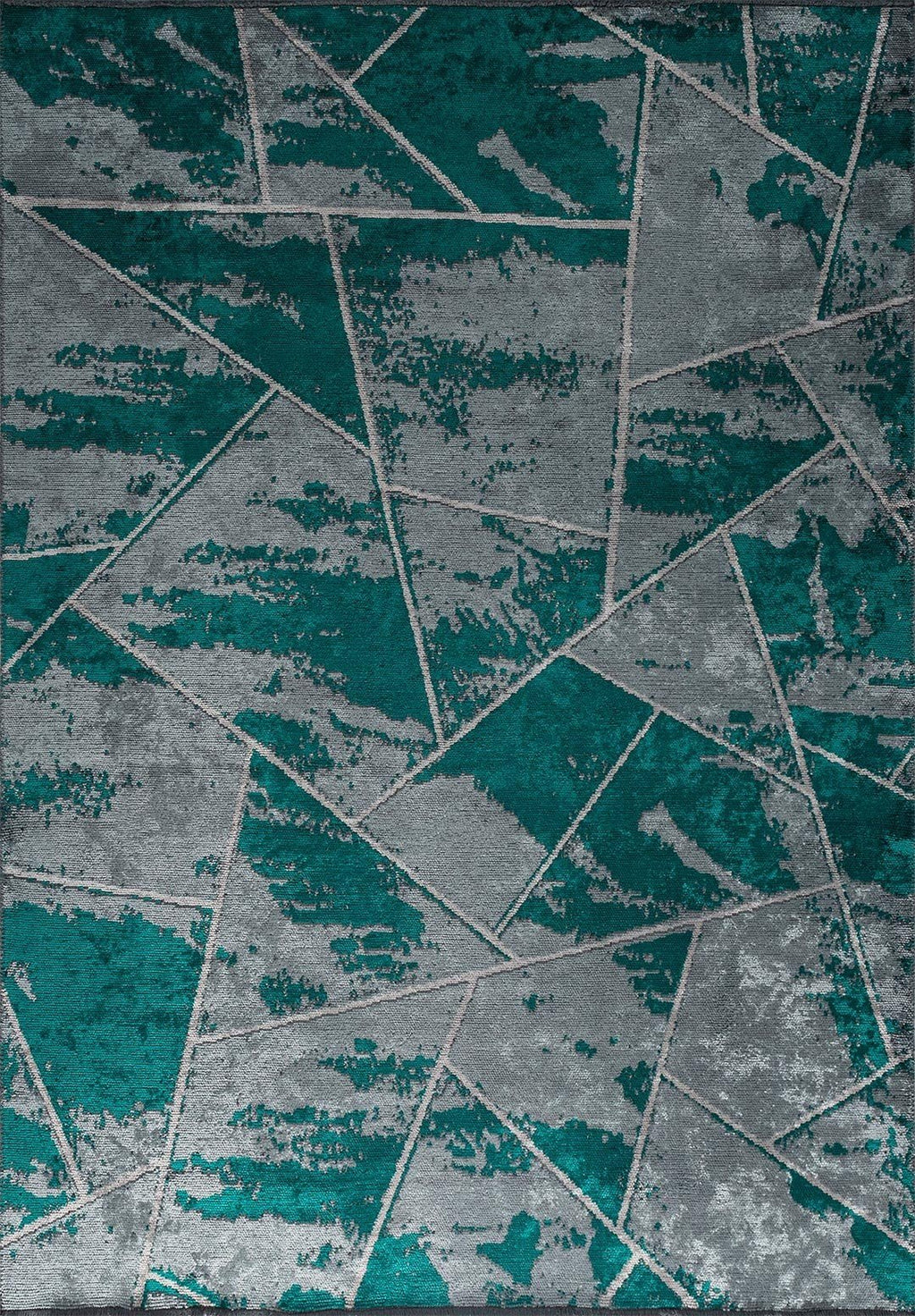 Bremen Dark Turquoise - Light Grey Rug