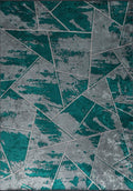 Bremen Dark Turquoise - Light Grey Rug
