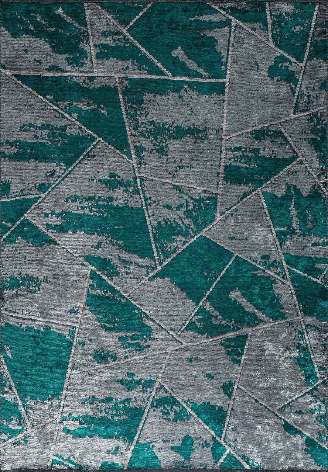 Bremen Dark Turquoise - Light Grey Rug