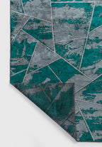Bremen Dark Turquoise - Light Grey Rug
