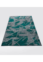 Bremen Dark Turquoise - Light Grey Rug