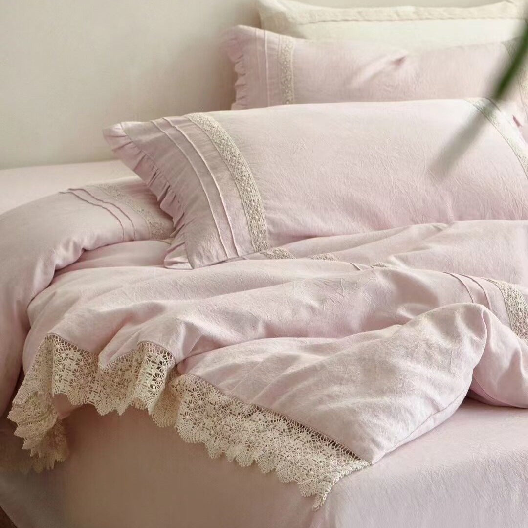 Dreamy Lace Trim Bedding Set