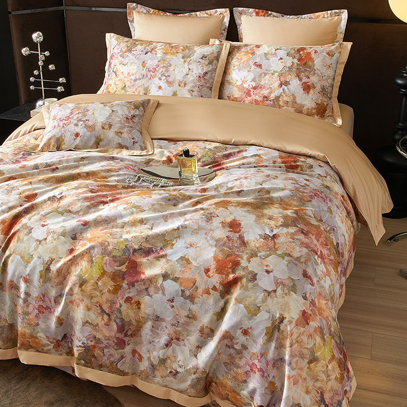 Monetta Floral Bloom Printed Luxury Egyptian Cotton Bedding Set