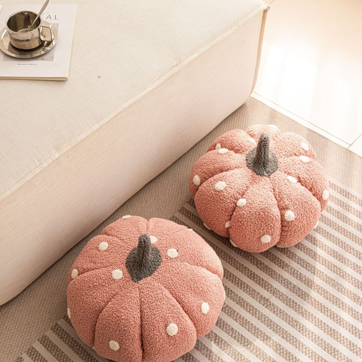 Cottage Pumpkin Dot Pillow
