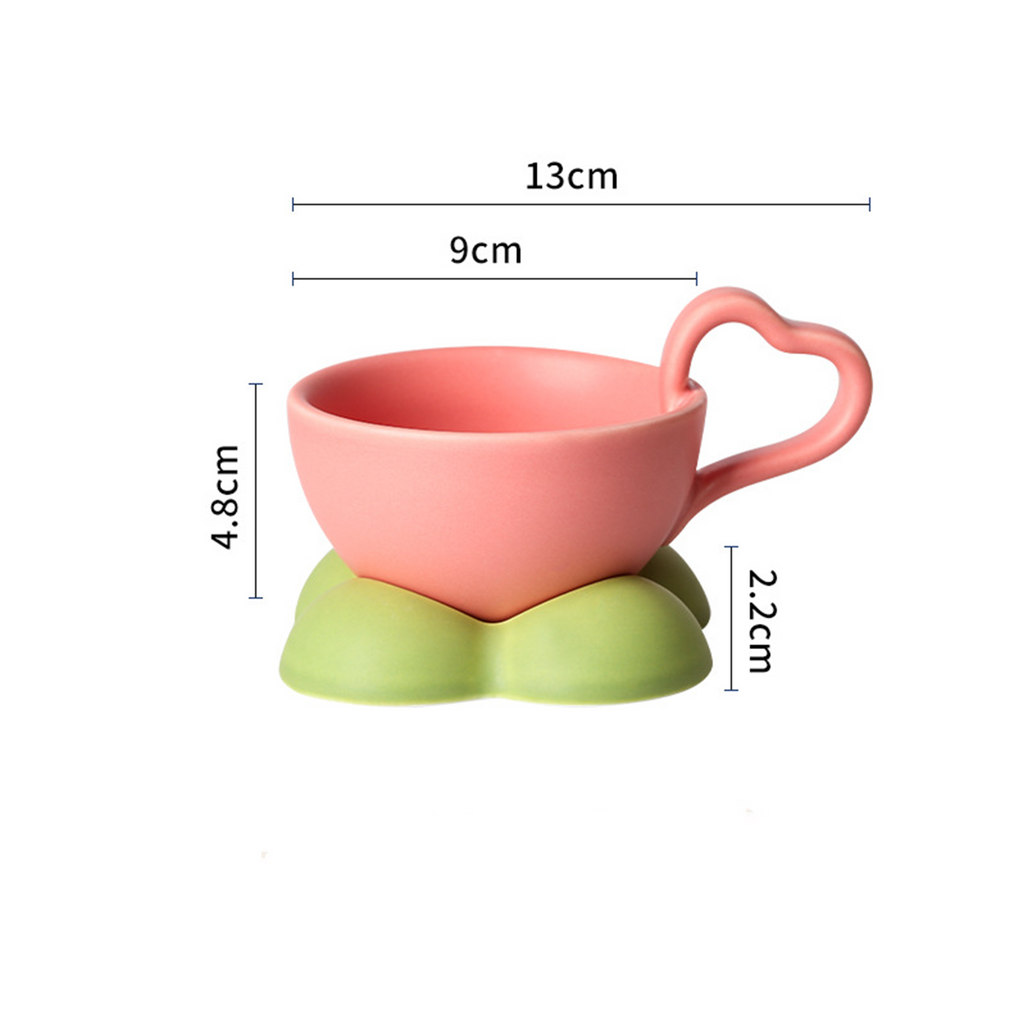 Big Heart Ceramic Teacup Set