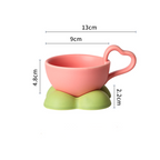 Big Heart Ceramic Teacup Set