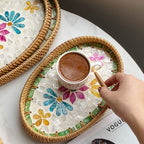 Shell Art Oval Tray Set