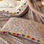 Pom-Pom Candy Quilted Blanket