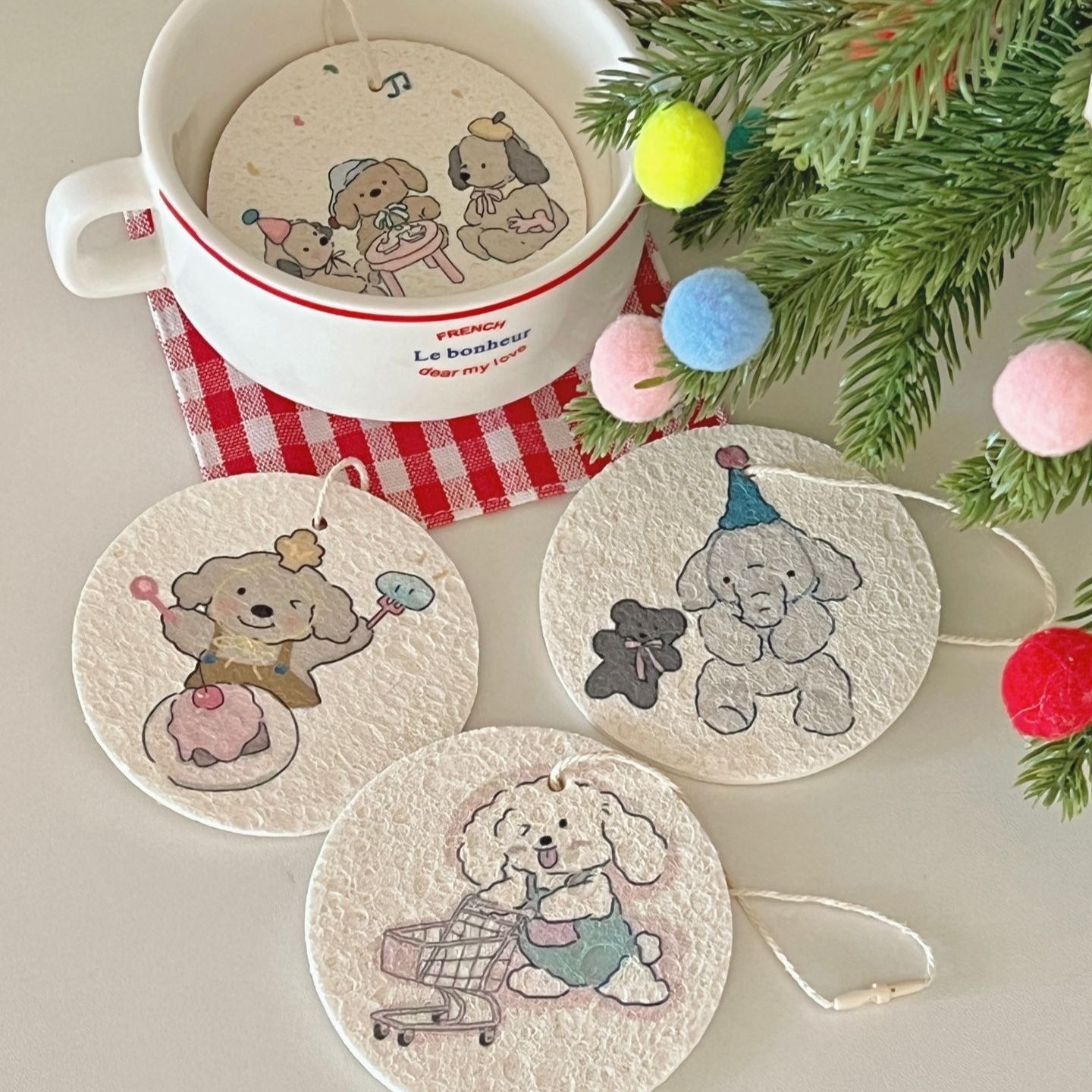Puppy Party Dish Sponge Set