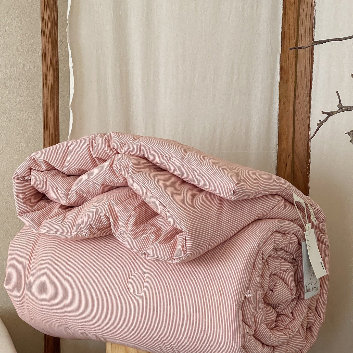 Minimalist Stripe Summer Quilted Blanket