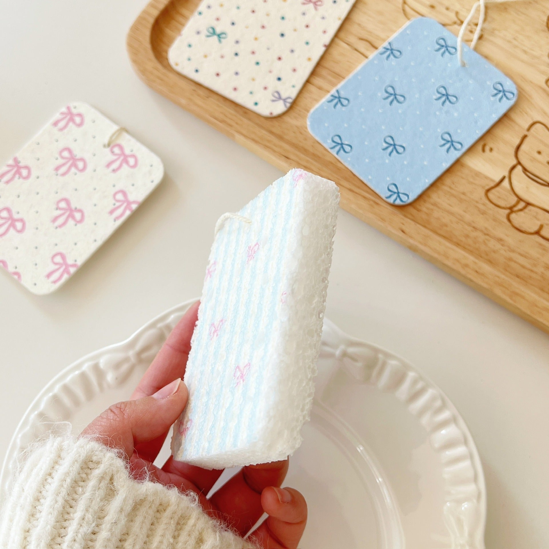 Ribbon Cutie Dish Sponge Set