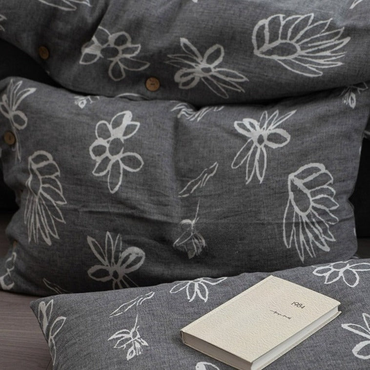 Wabi Sabi Floral Cotton Linen Bedding Set