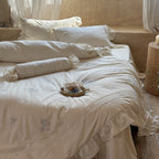 Romantic Heart Cotton Linen Bedding Set