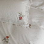 Minimal Rose Embroidery Bedding Set