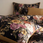 Cyria Midnight Garden Floral Egyptian Cotton Bedding Set