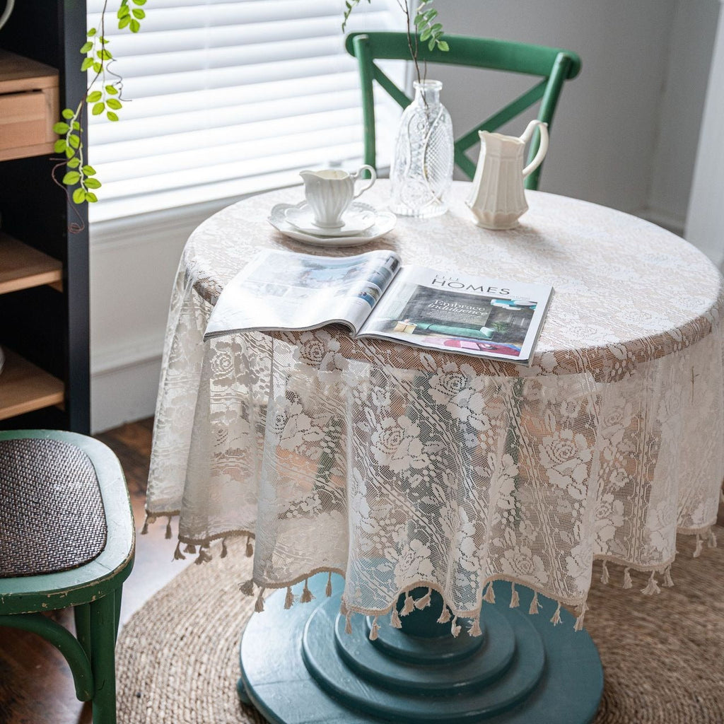 Rose Lace Round Tablecloth