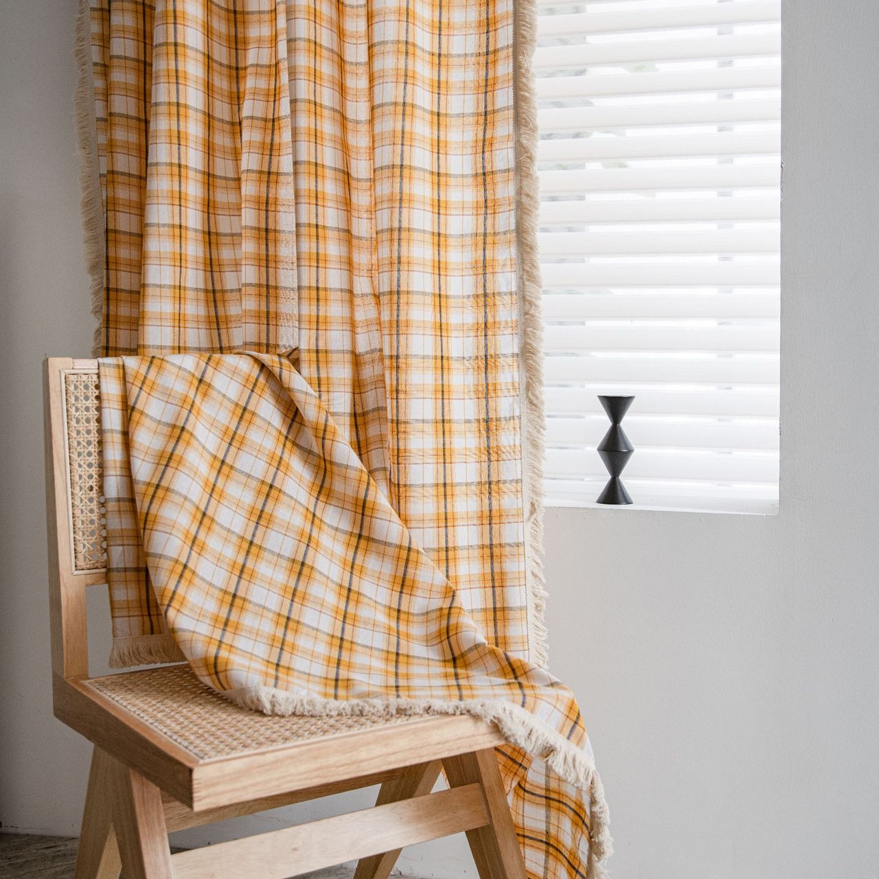 Homestead Chequered Tassel Curtain