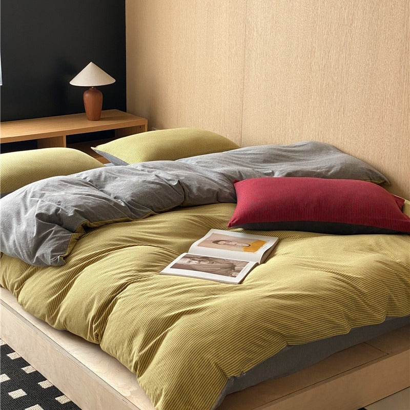 Knit Stripe Bedding Set