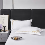 Lagertha Gold Hotel Embroidered Border Egyptian Cotton Bedding Set