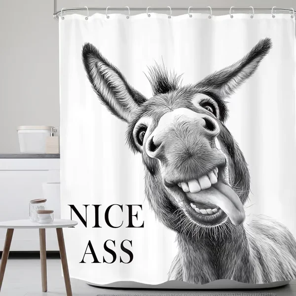 "Are You Pooping?" Donkey Shower Curtain