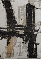 Cannes Black - Light Brown Rug