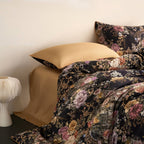Cyria Midnight Garden Floral Egyptian Cotton Bedding Set
