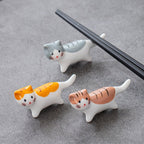 Wagging Tail Cat Chopsticks Holder Set