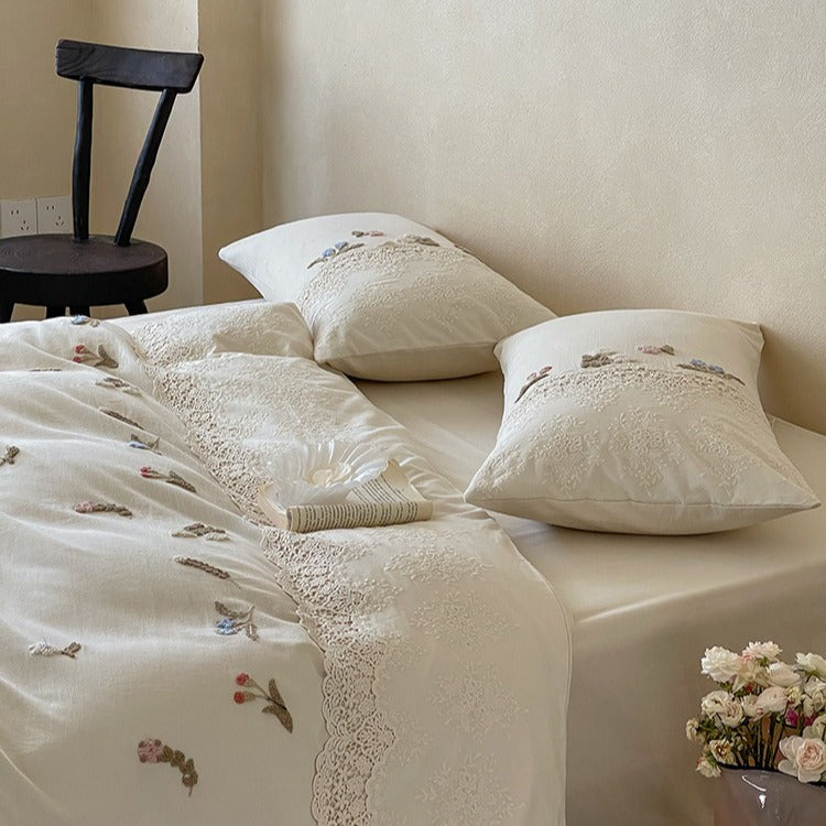 Vivid Floral Cotton Linen Bedding Set