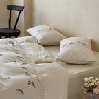 Vivid Floral Cotton Linen Bedding Set