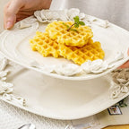 Beauty Rose Embossed Square Plate
