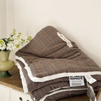 Soft Toffee Plaid Summer Quilted Blanket