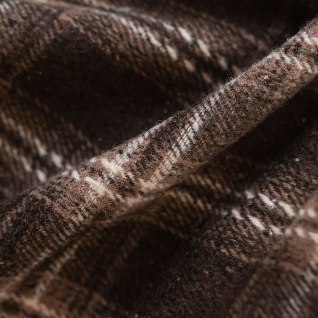 Chocolate Plaid Tassel Curtain