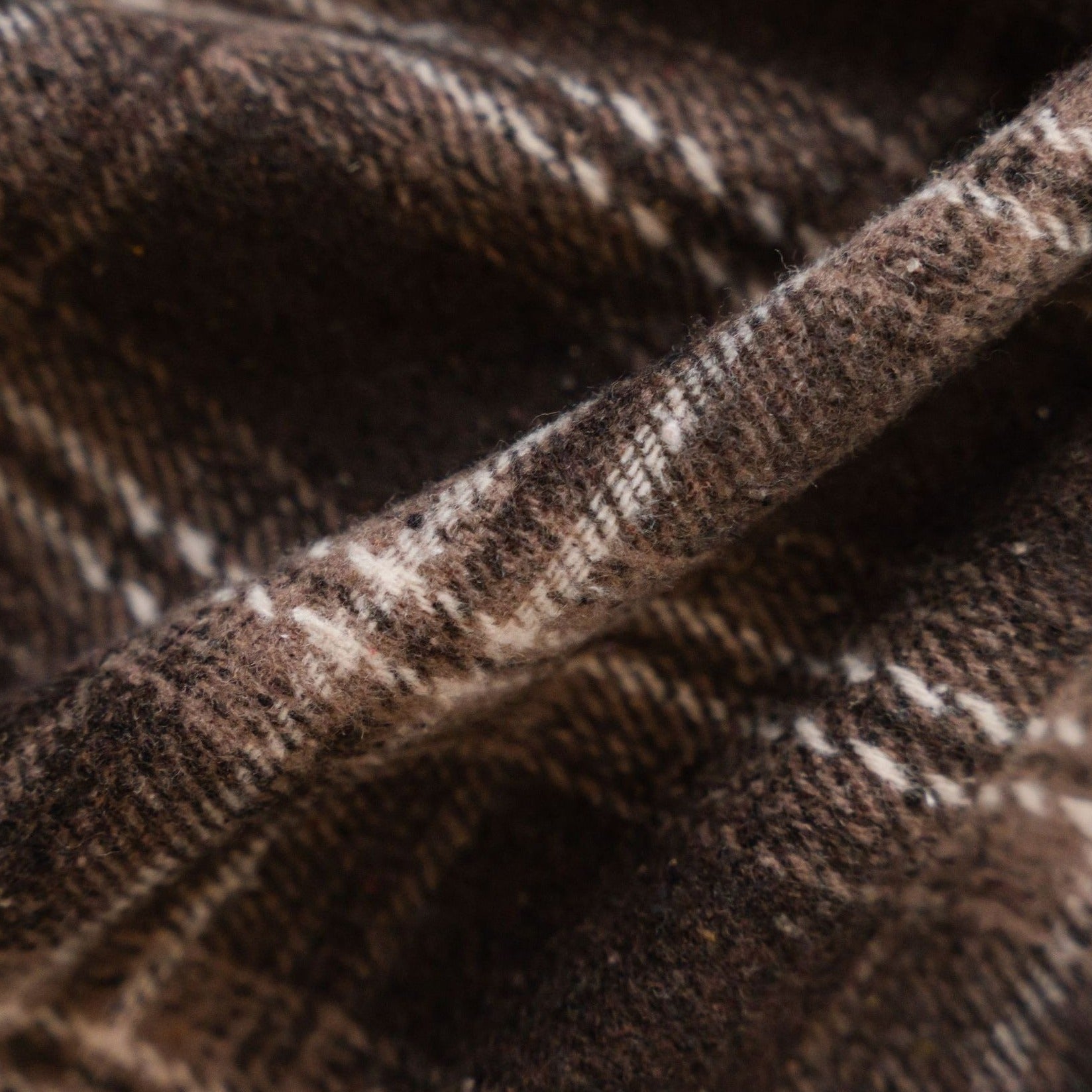 Chocolate Plaid Tassel Curtain