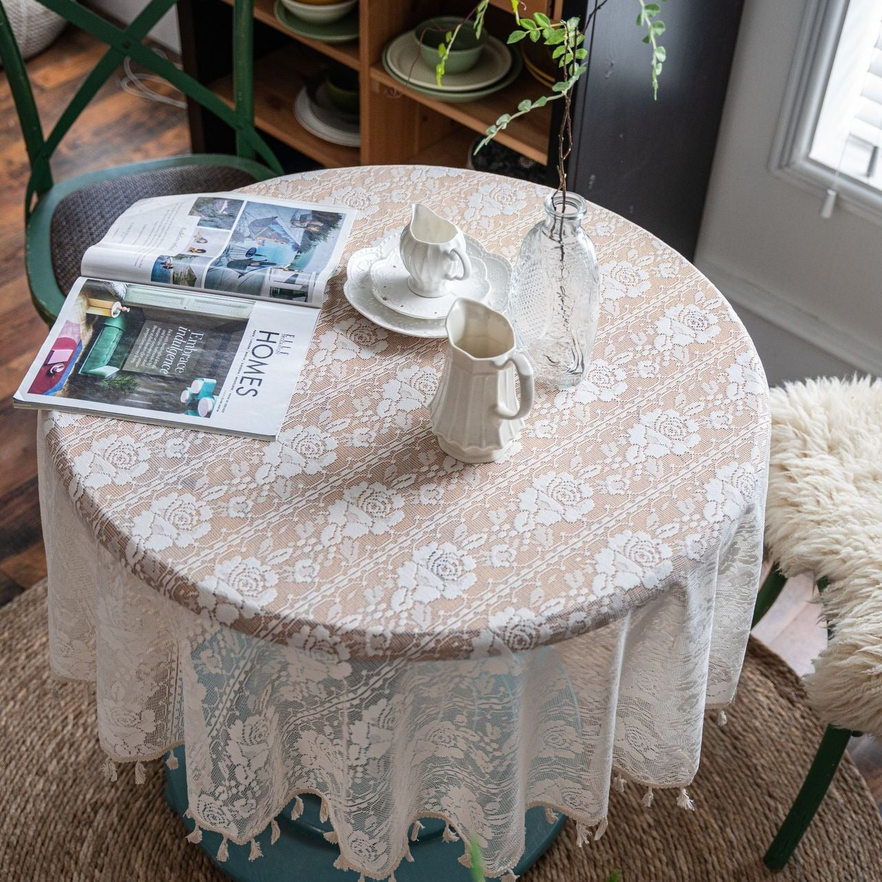 Rose Lace Round Tablecloth