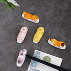 Sunbathing Cat Chopstick Holder Set