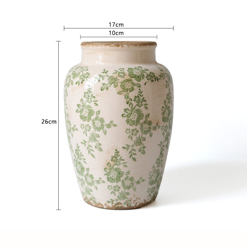 Green Garden Ceramic Vase