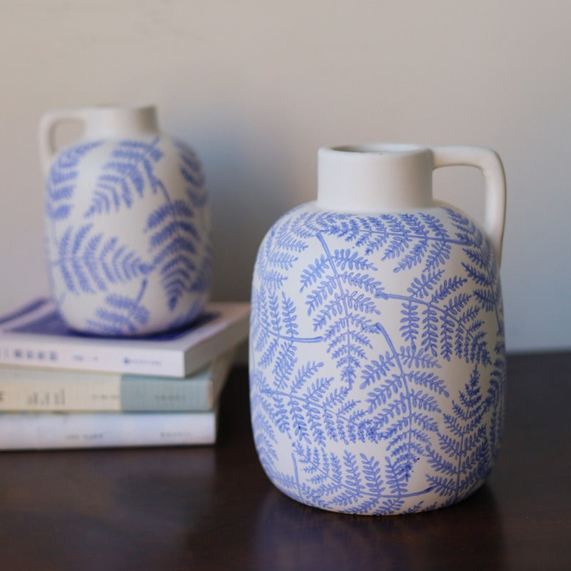 Blue Leave Ceramic Vase