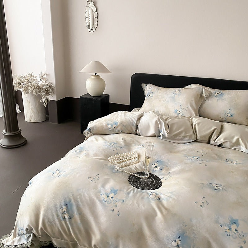 Azure Butterfly Garden Bedding Set