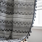Wild Black Geometry Tassel Curtain