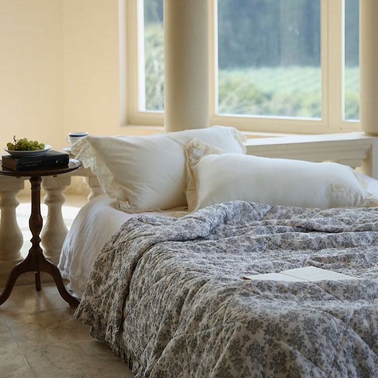 Cottage Floral Summer Quilted Blanket